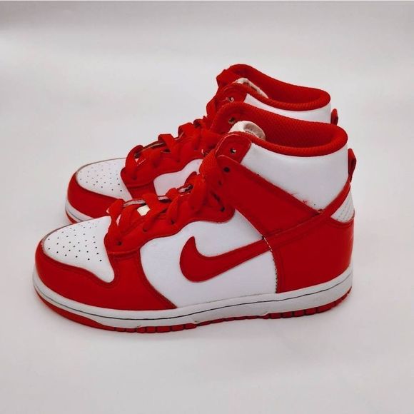 Nike Dunk High PS Basketball Sneakers Kids Size 12.5 C White Red Classic Shoes - Picture 2 of 8